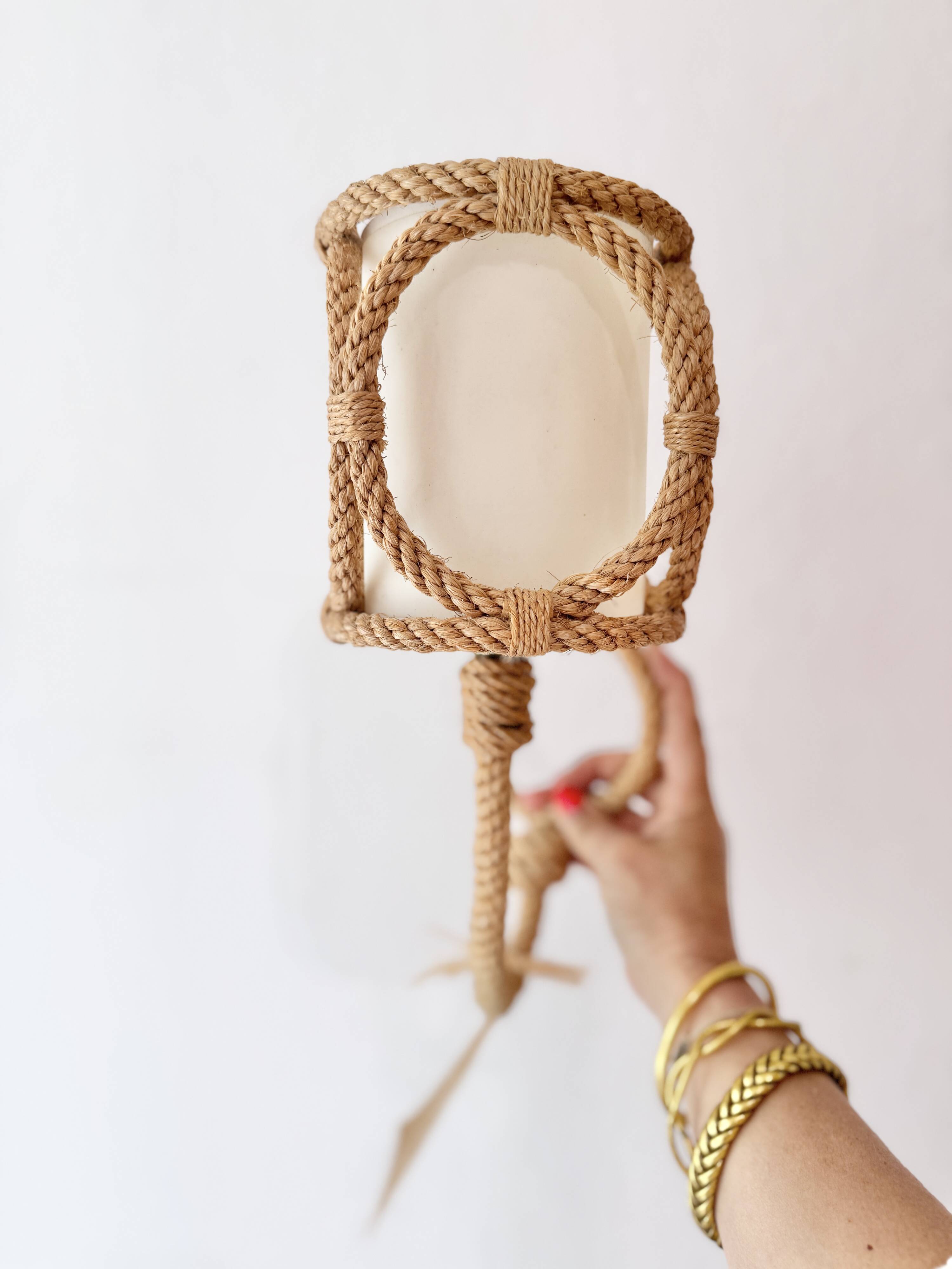 Vintage rope wall light Audoux and Minet