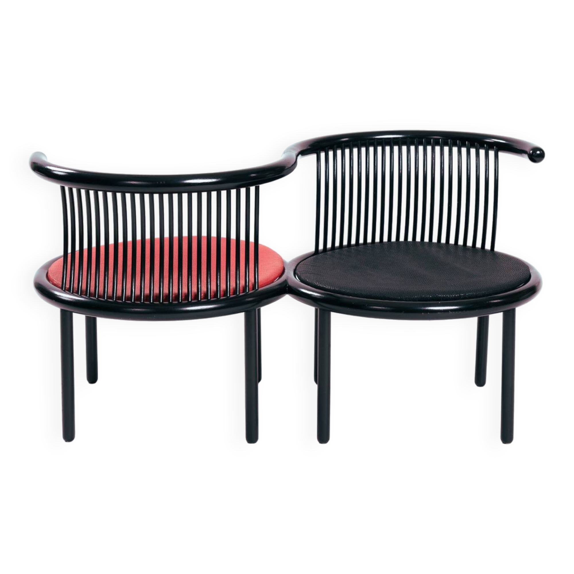 Lübke bentwood vis-a-vis chair in Japanese style by Herbert Ohl  1980s