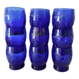 Vintage cobalt blue water glasses