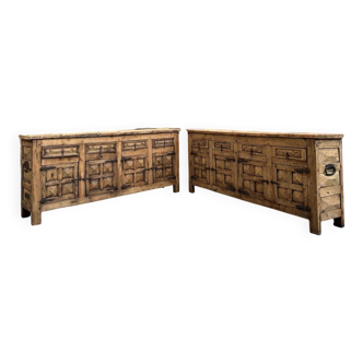 Pair of brutalist sideboards