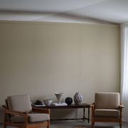 Modern Danish, Pair of Lounge Armchairs in Oak and Linen, Henning Kjærnulf, 1960s