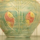 Scarified pansu terracotta vase