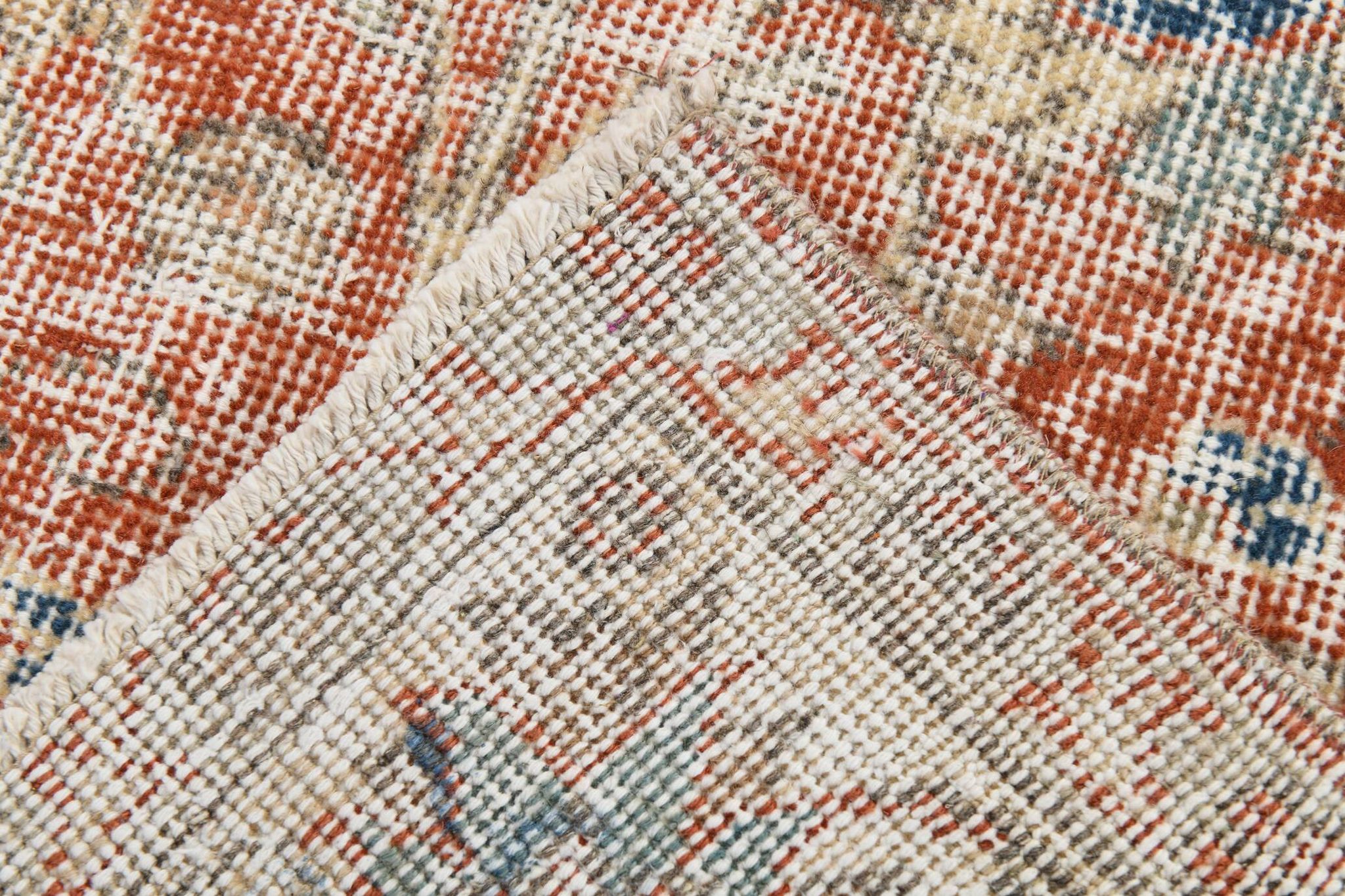 5x9 Pale Red & Blue Shabby Chic Vintage Turkish Rug, 151x259Cm SK5619