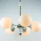 Vintage White 1970s Sputnik Chandelier – Mid-Century Modern Ceiling Light