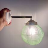 Vintage art deco globe wall light in green glass