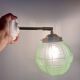 Vintage art deco globe wall light in green glass