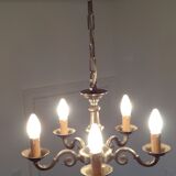 Chandelier with five arms of brushed metal light