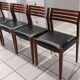 Suite of 4 chairs Scandinavian teak vintage 1970s