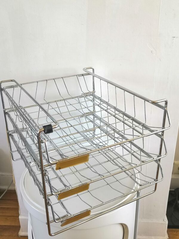 Range courrier Grieshaber en fil d'acier design années 60 - 70