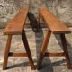 Paire de bancs de ferme en merisier 183 cm.