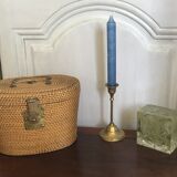 Chinese wicker and brass basket