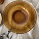 large vintage salad bowl in smoked and amber glass, France 1970