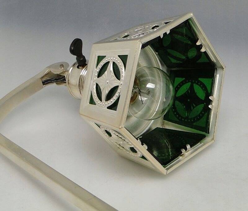 Art Nouveau silver-plated desk lamp, early 20th century
