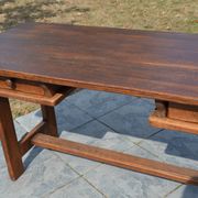 "Brutalist" farmhouse desk/table in solid oak