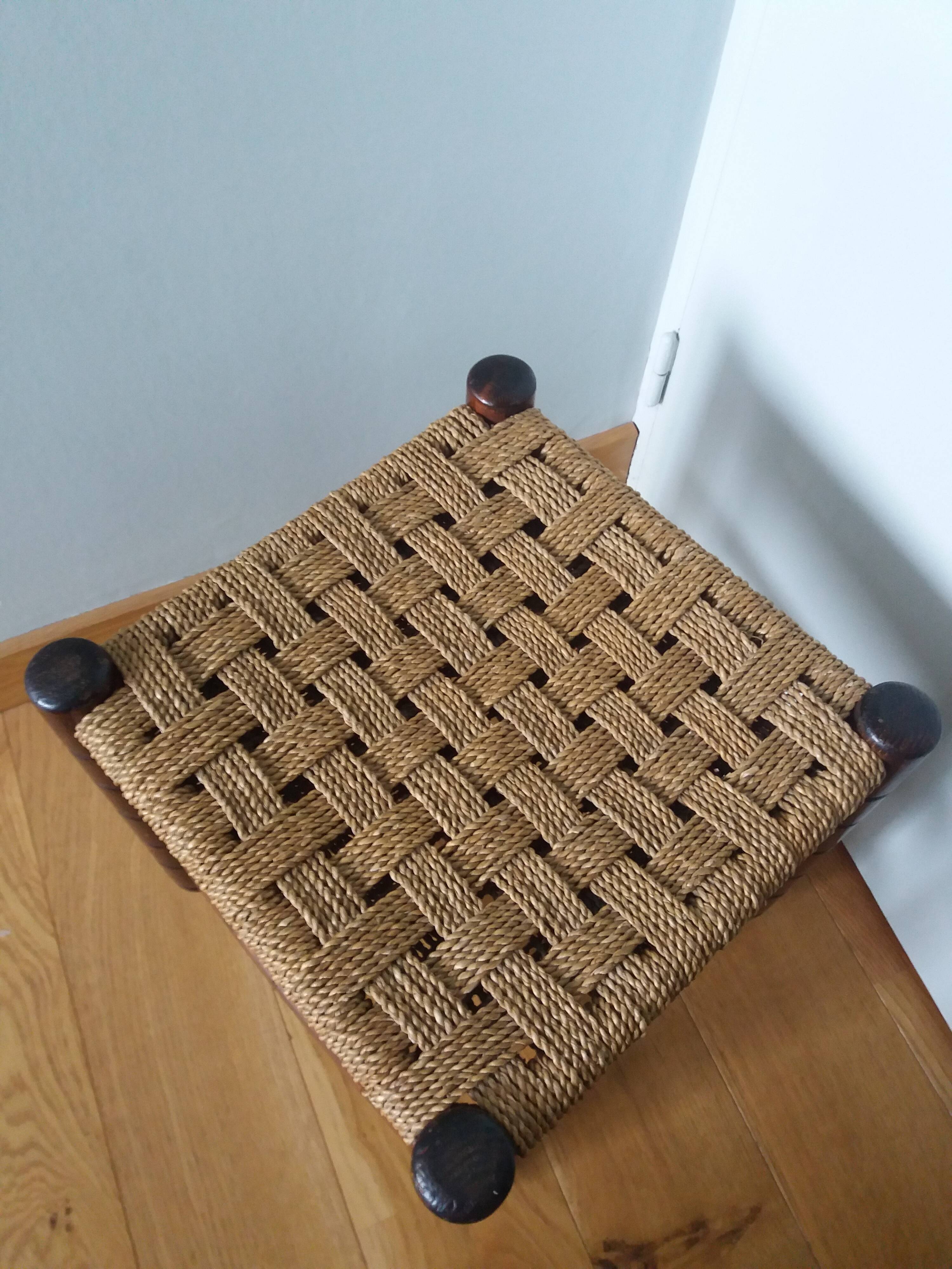 Wooden and rope stool