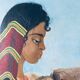 Orientalist painting on cardboard