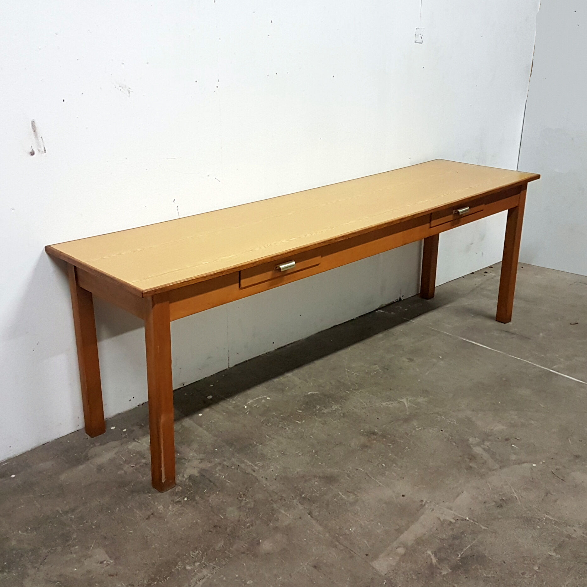 Large industrial writing desk with drawers, 1960s