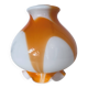 Globe lampshade in orange and white glass, vintage 1970s Space Age.