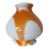 Globe lampshade in orange and white glass, vintage 1970s Space Age.