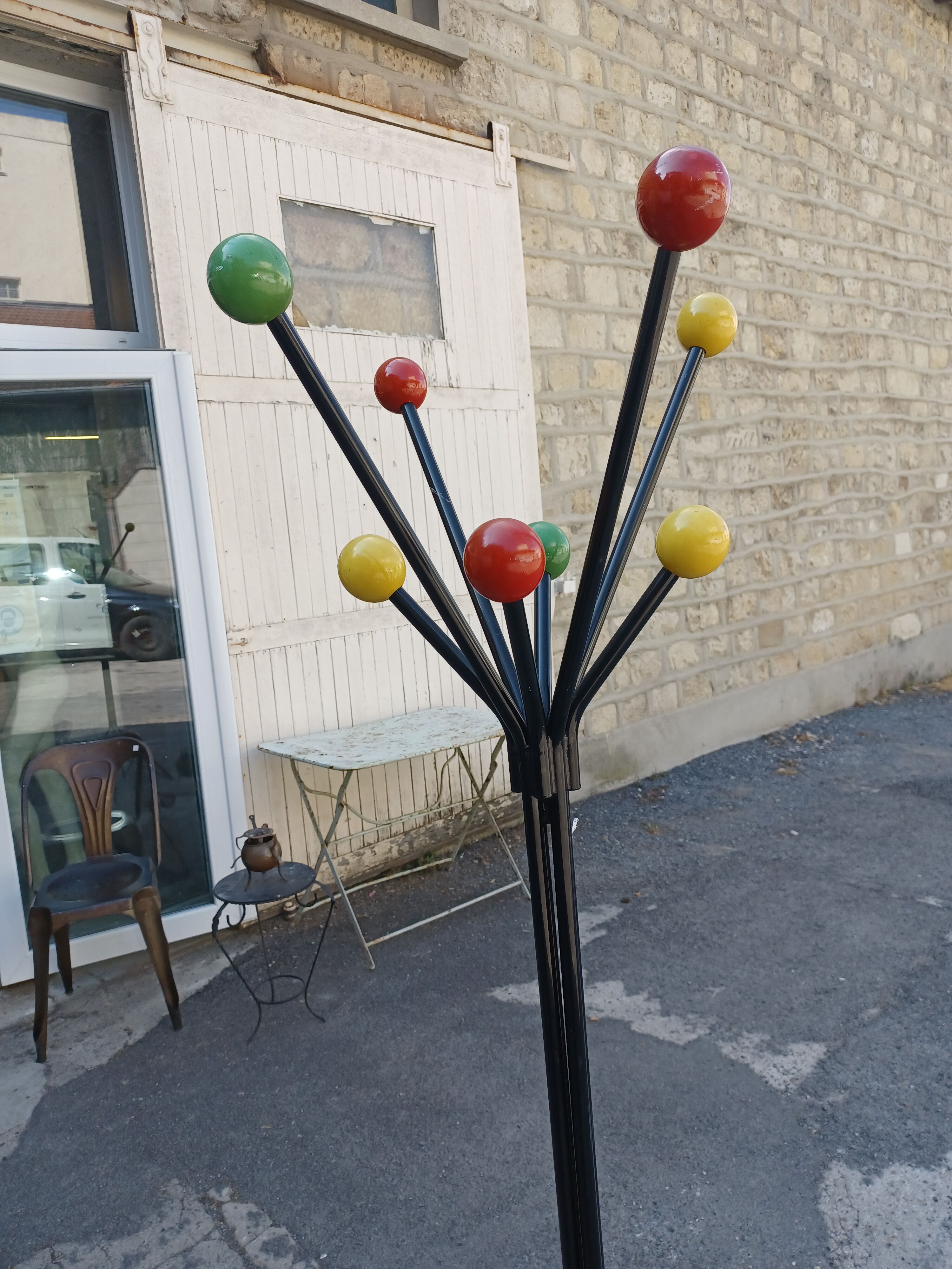 Coat rack on vintage legs