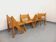 Set of 4 vintage brutalist chairs in solid oak from the 1960s.