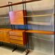 Flexible shelf teak and metal design scandinavian 1950