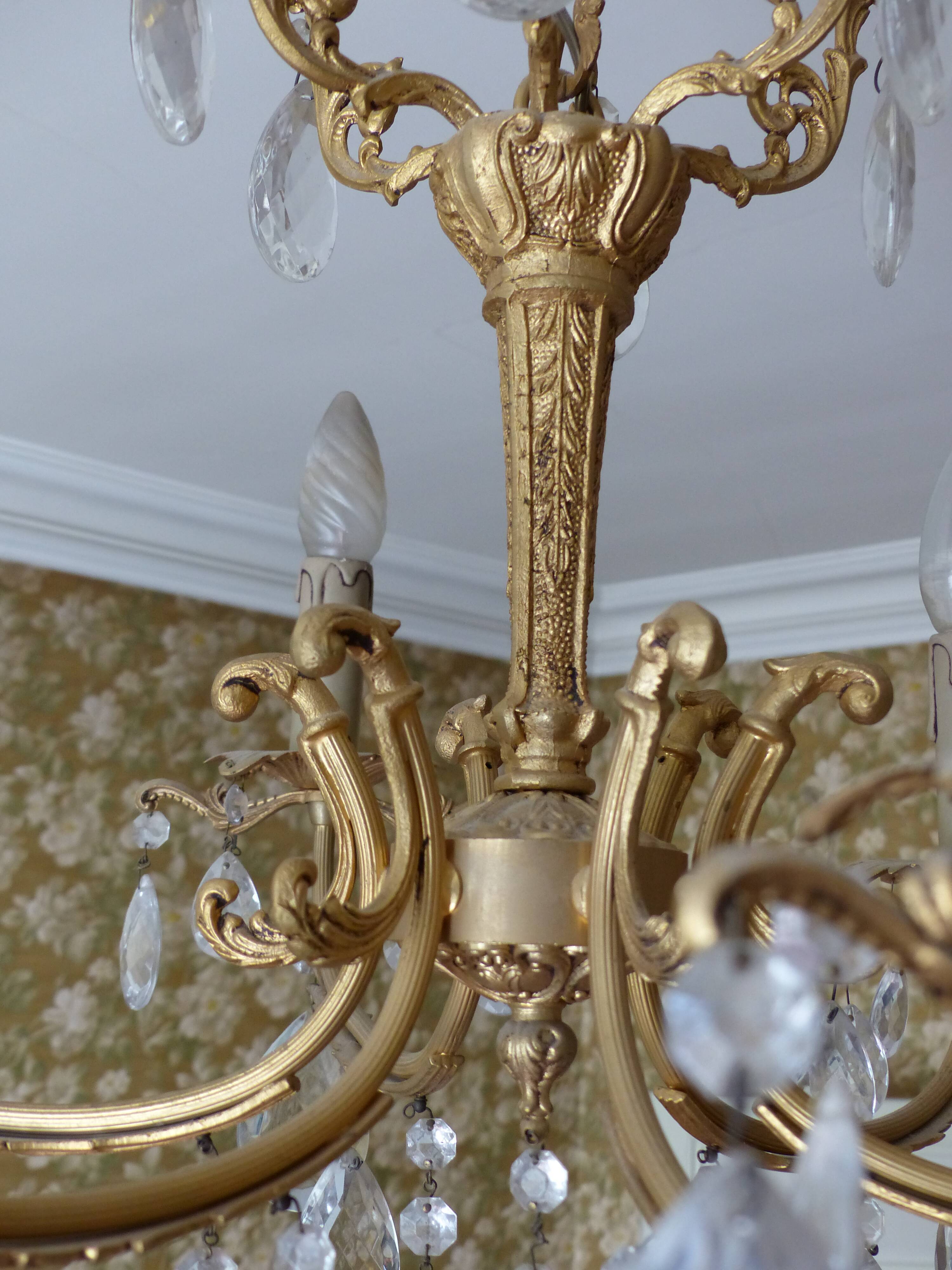 Bronze chandelier - branches with tassels