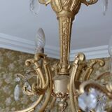 Bronze chandelier - branches with tassels