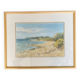 Landscape Shoreline Gouache Framed