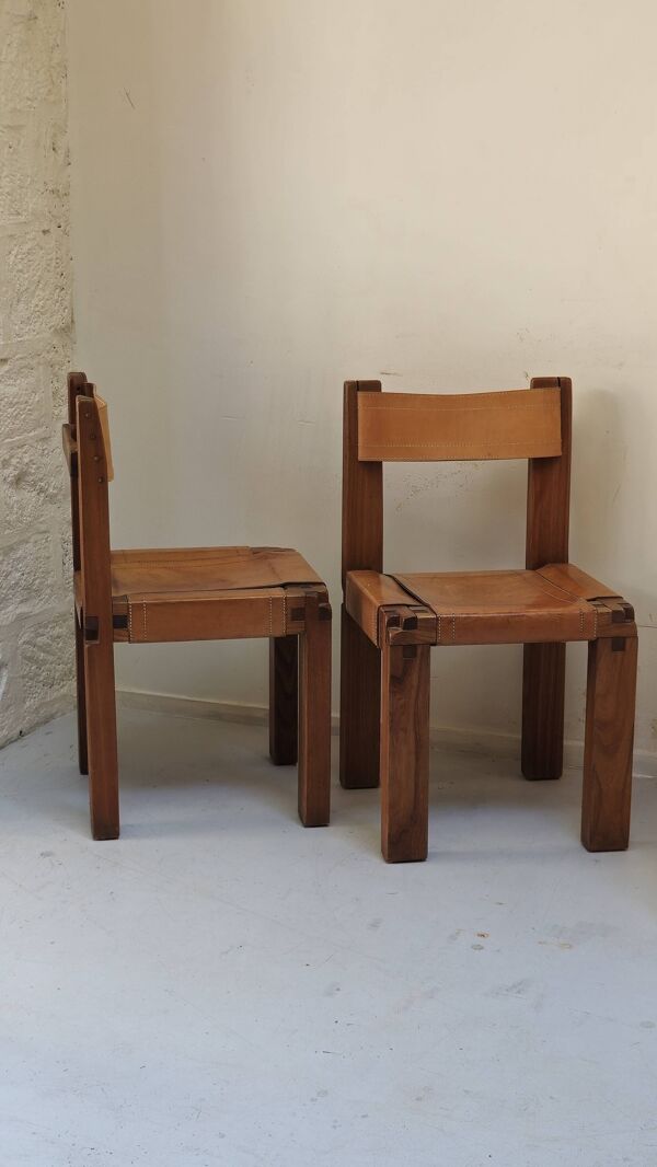 Paire de chaises S11 par Pierre Chapo