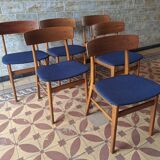 Mid century set of 6 teak dining chairs by Farstrup, Denmark 1960s