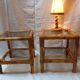 Pair of nightstands in rattan
