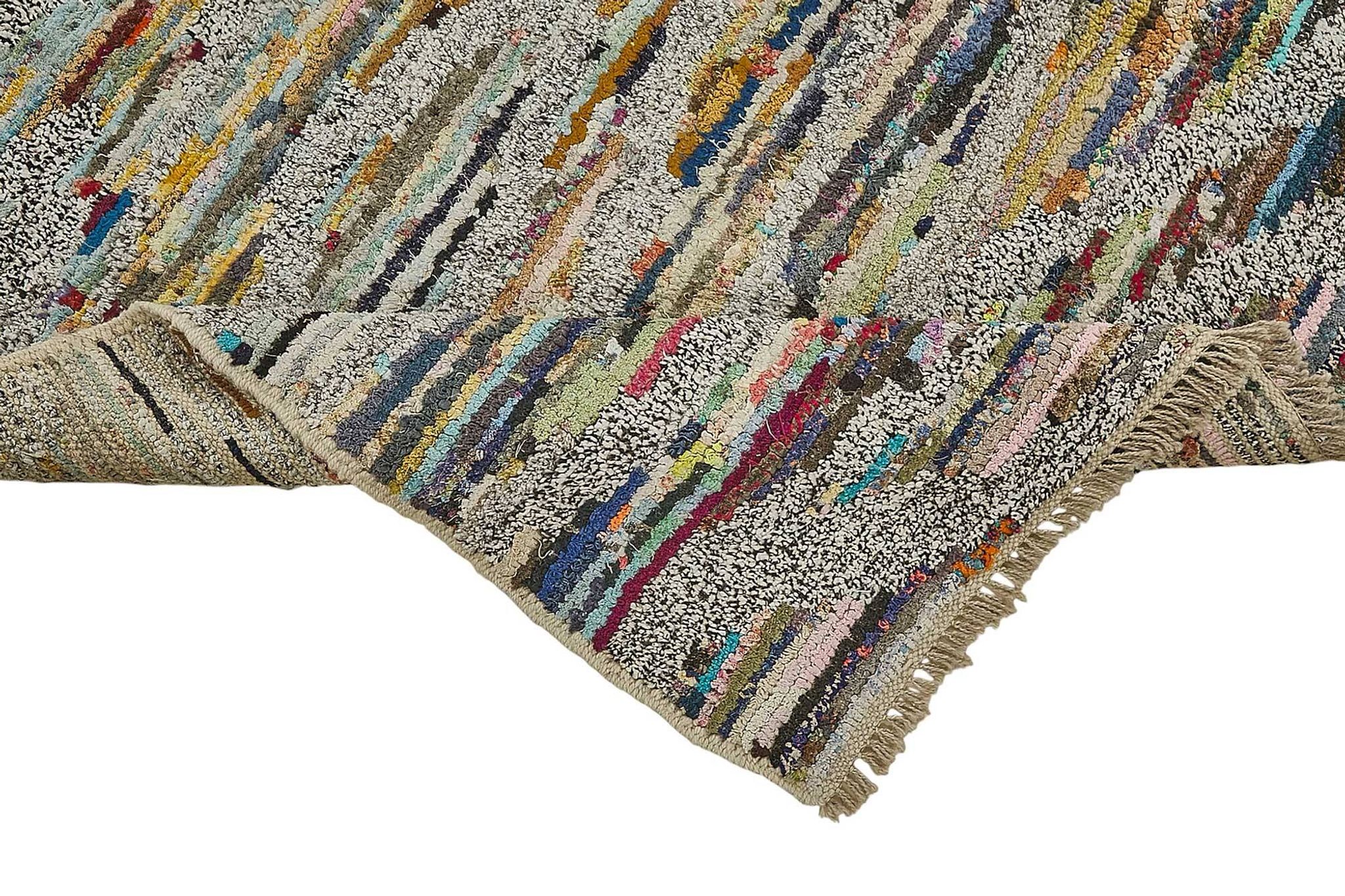 Tapis boho recyclé turc fait main 175 cm x 251 cm