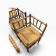 Vintage wooden bobbin corner chair