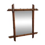 Miroir "bambou" ancien, en bois .