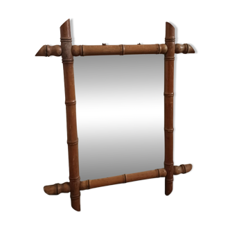 Old "bamboo" mirror, in wood.