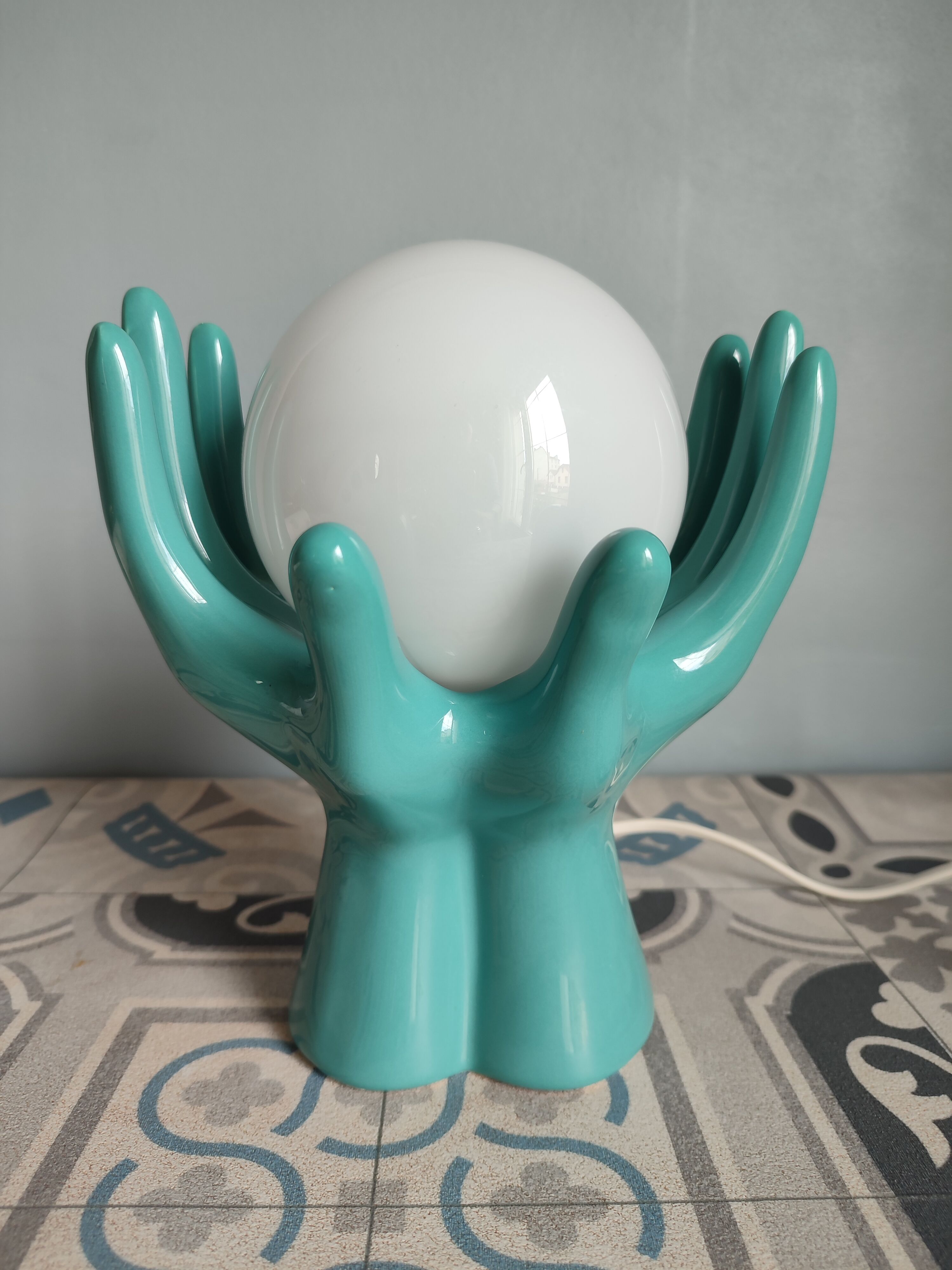 Lampe mains en céramique vintage