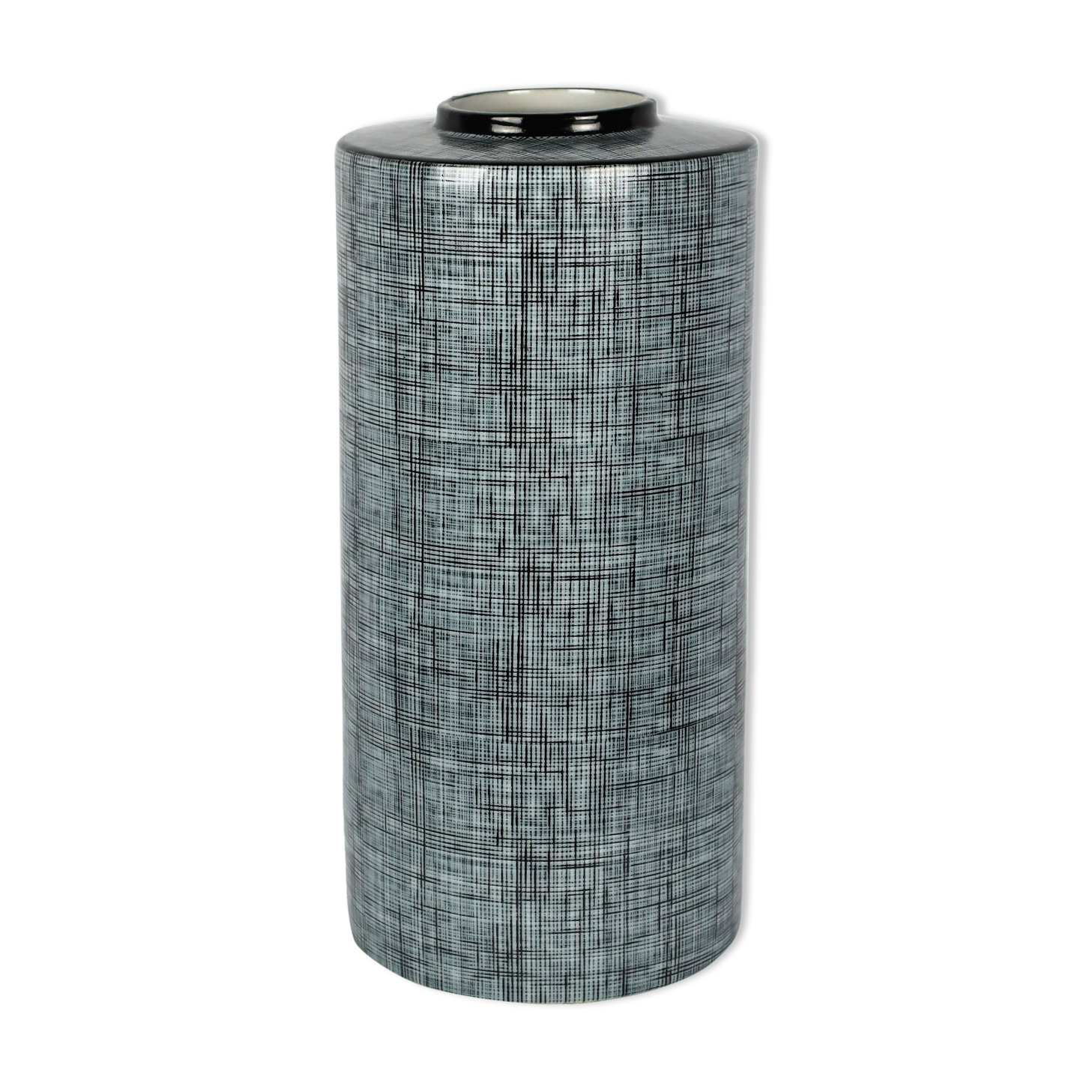 Black and grey porcelain vase by François Bernard