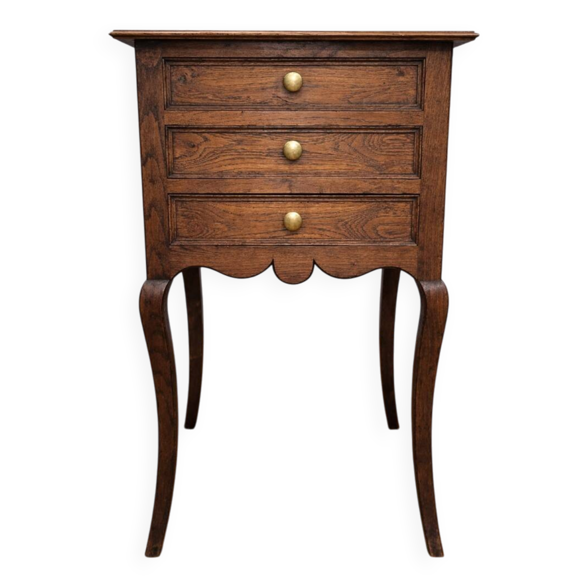 Small chest of drawers / tallboy / antique bedside table with 3 drawers / Louis XV style / solid oak
