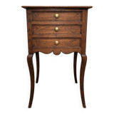 Small chest of drawers / tallboy / antique bedside table with 3 drawers / Louis XV style / solid oak