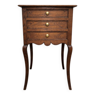 Small chest of drawers / tallboy / antique bedside table with 3 drawers / Louis XV style / solid oak