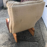 Scandinavian leather sofa and armchair set