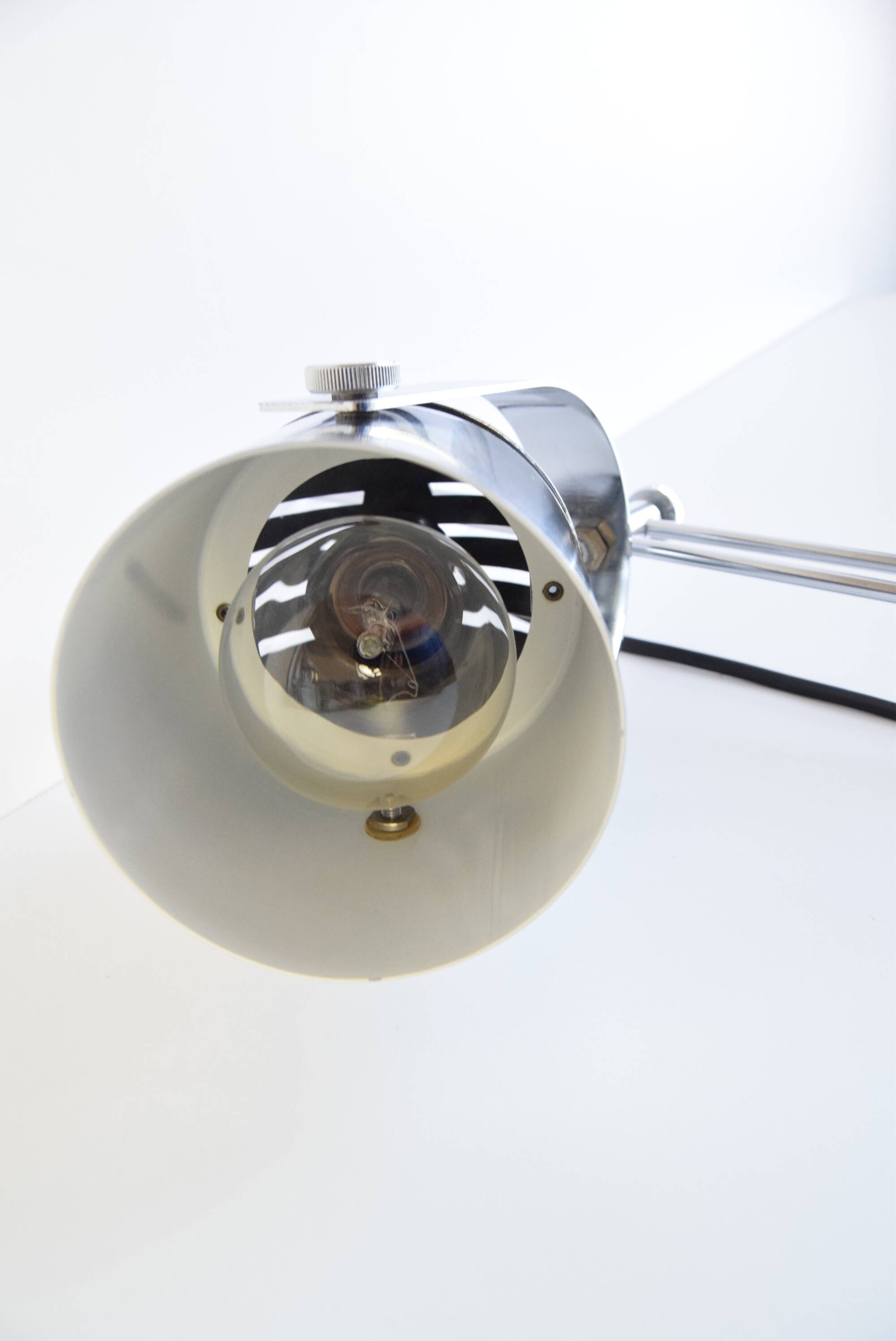 Stanislav Indra Chrome Plated Table Lamp, Czechoslovakia 1970's.