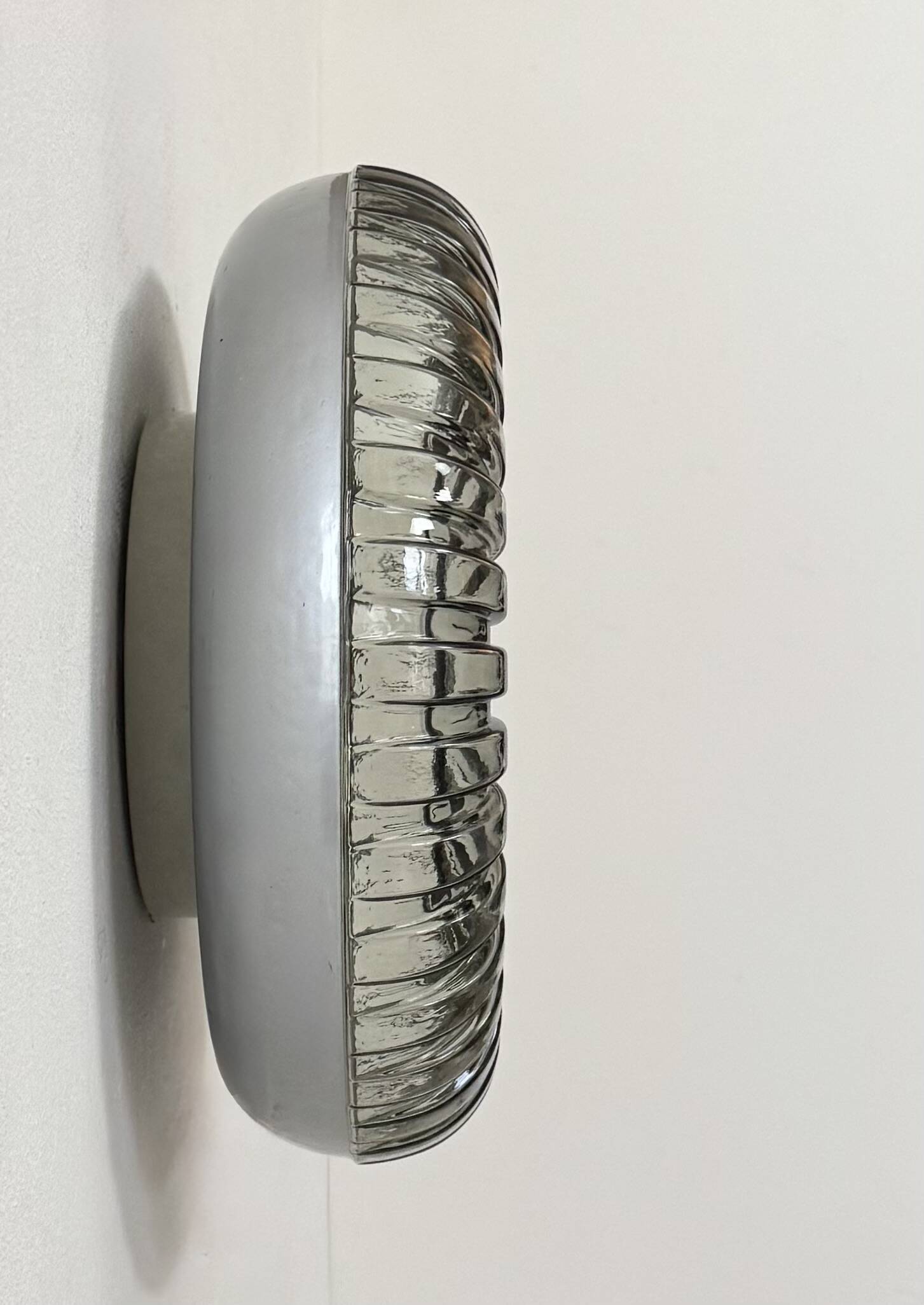 Vintage wall light, Murano glass and polished stainless steel, Italy, 1960.