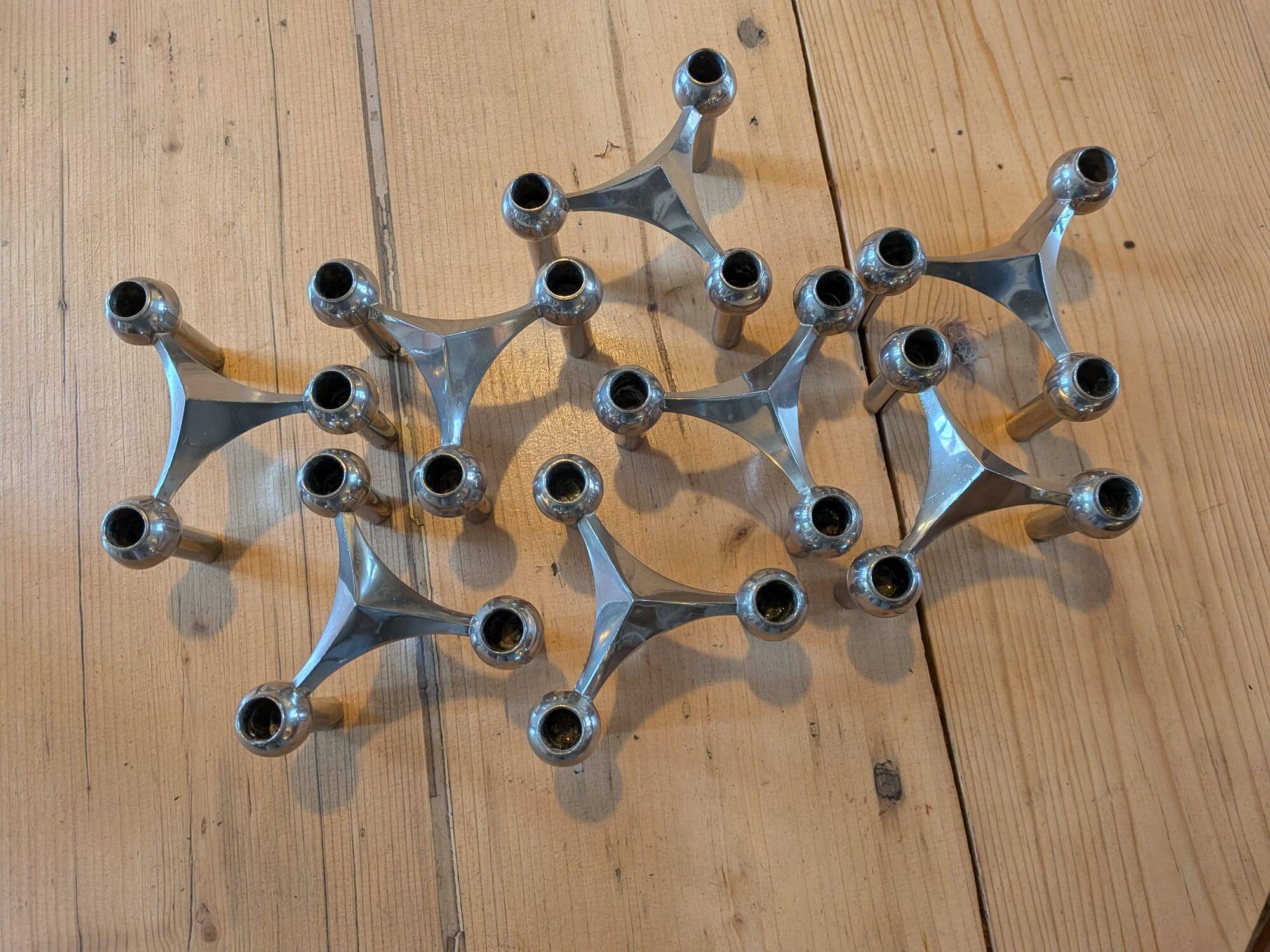 Set of 8 Nagel S22 candle holders 1960s - 1970s