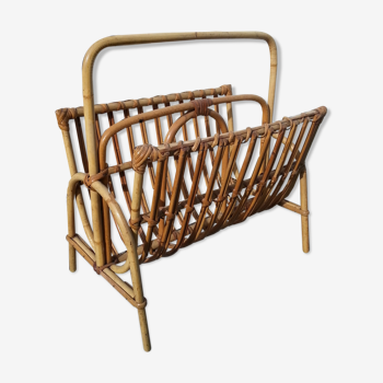 Magazines holder in rattan and wicker