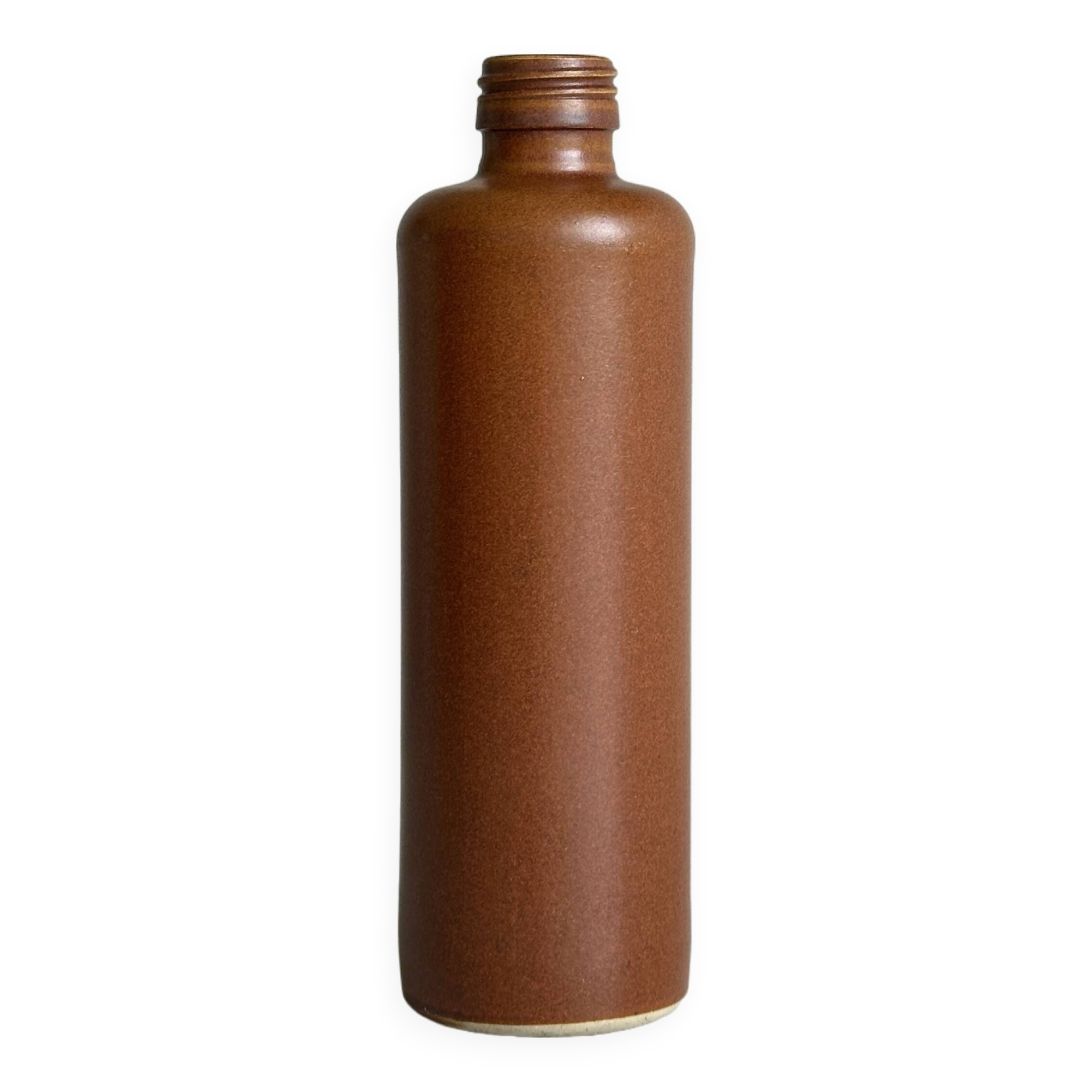 Decorative brown ceramic bottle.