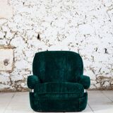 Fauteuil en velours vert "spage age" par Beka, 1970