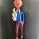 Tintin et milou statuette bois