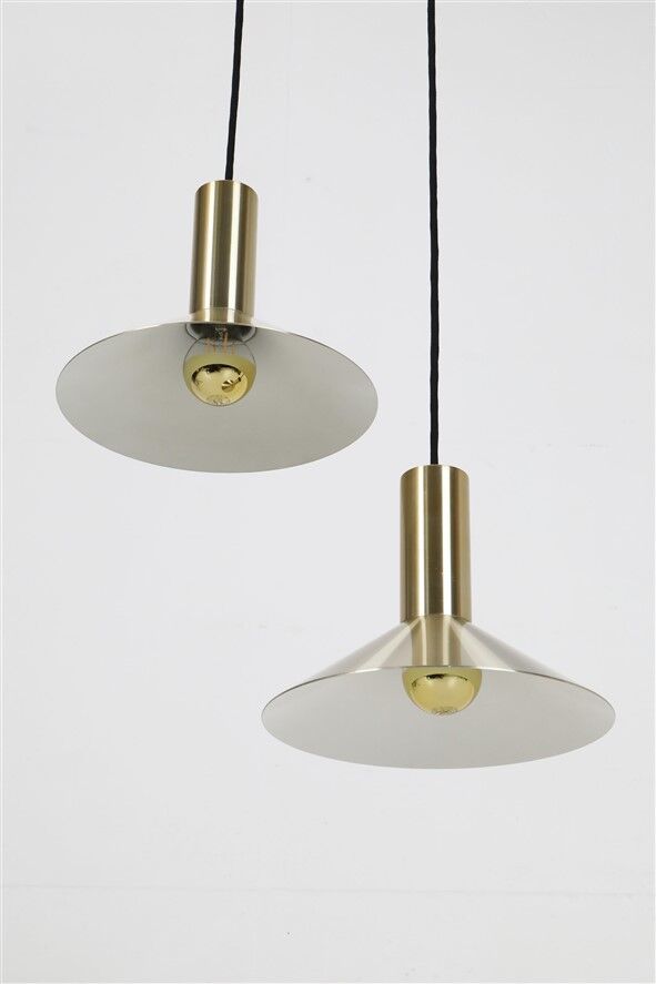 Set of 2 Fog & Mørup / Hans Due “Formel 1” pendant lamps / Mid-century Danish modern design / 1970s